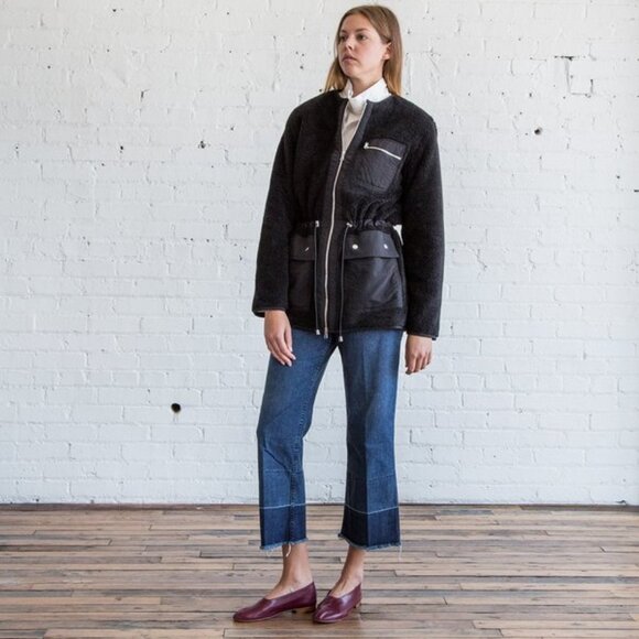 Nomi Black Women Sherpa Jacket size Small Black - Picture 14 of 14